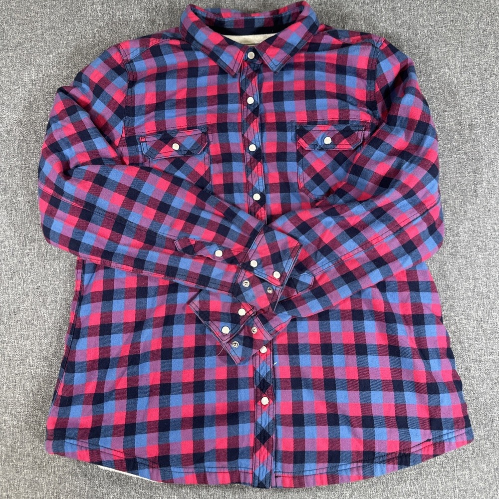 BC Clothing Womens XL Plaid Sherpa Lined‎ Flannel Shacket Jacket